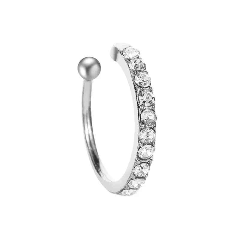 Crystal Clip Earrings For Women Zircon Earing Without Hole Jewelry Fake Earrings Single Ear Bone Clip Earings Ear Cuffs