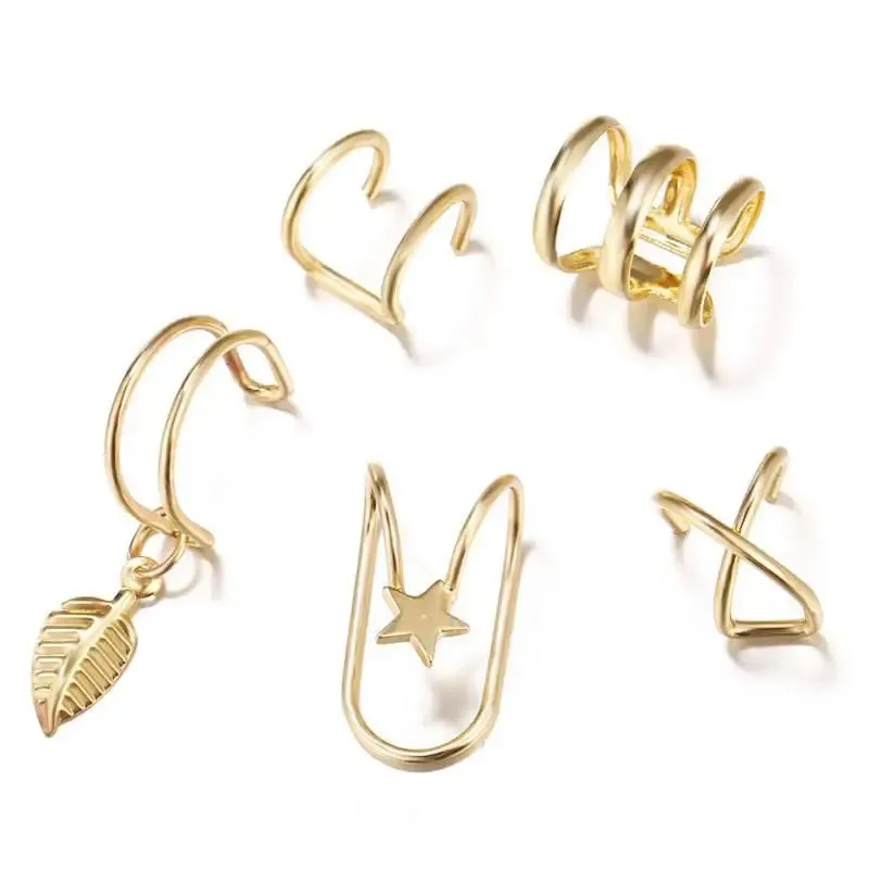 Crystal Clip Earrings For Women Zircon Earing Without Hole Jewelry Fake Earrings Single Ear Bone Clip Earings Ear Cuffs