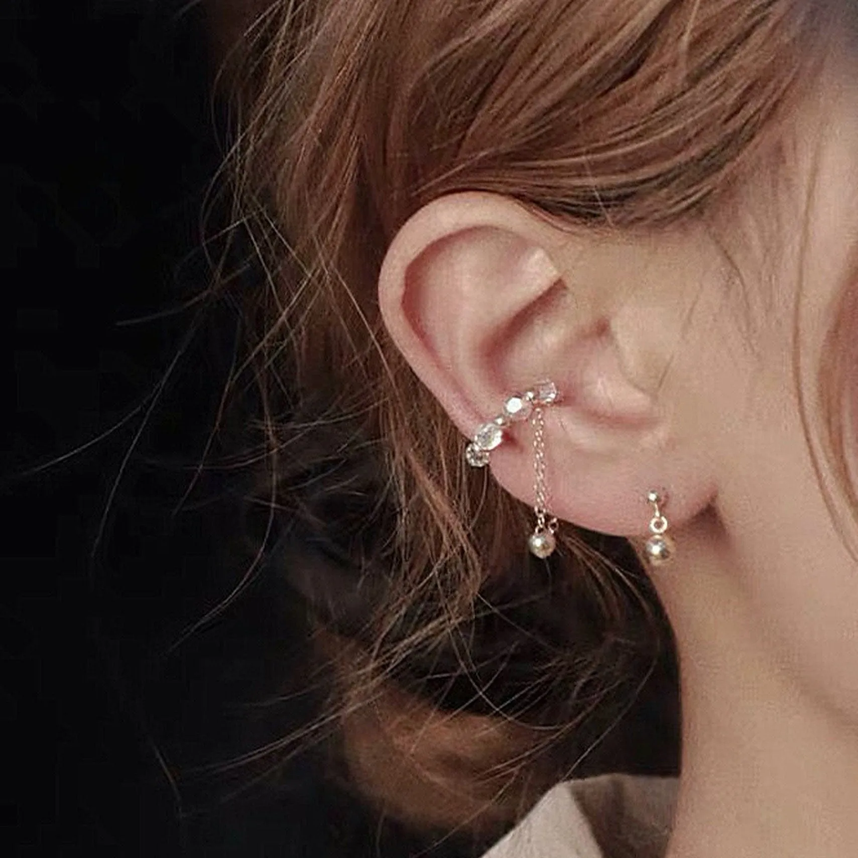 Crystal ear cuff