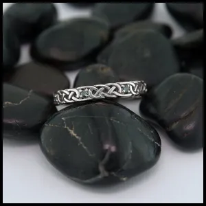 Custom Josephine's Knot Ring with Blue Diamonds in 14K Gold