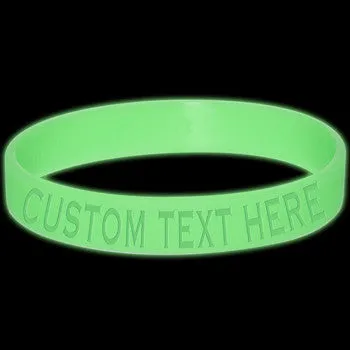 Custom No. 1 BLUE Glow in the Dark Silicone Bracelet