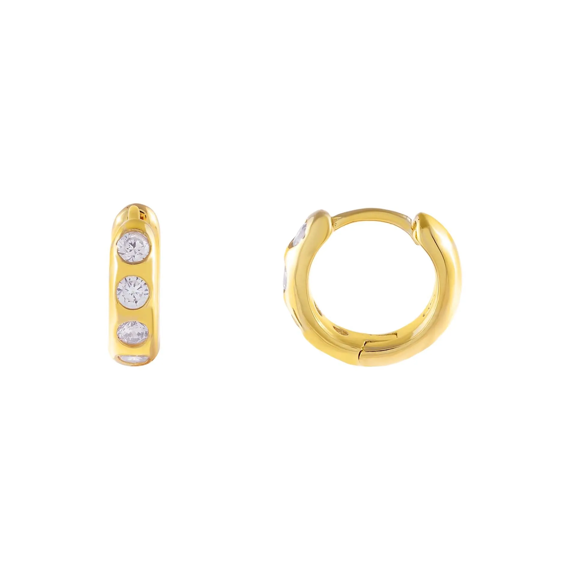 CZ Mini Multi Stone Huggie Earring