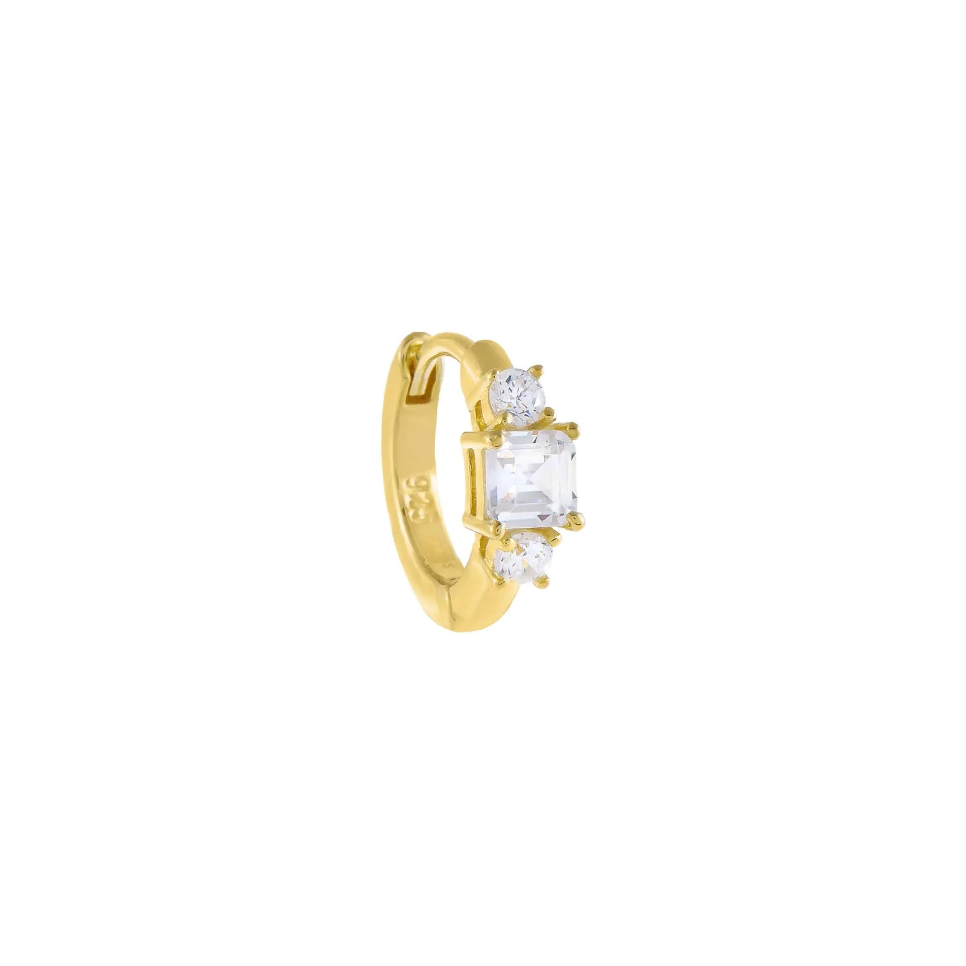 CZ Multi Stone Cartilage Huggie Earring