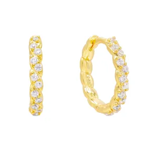 CZ Rope Huggie Earring