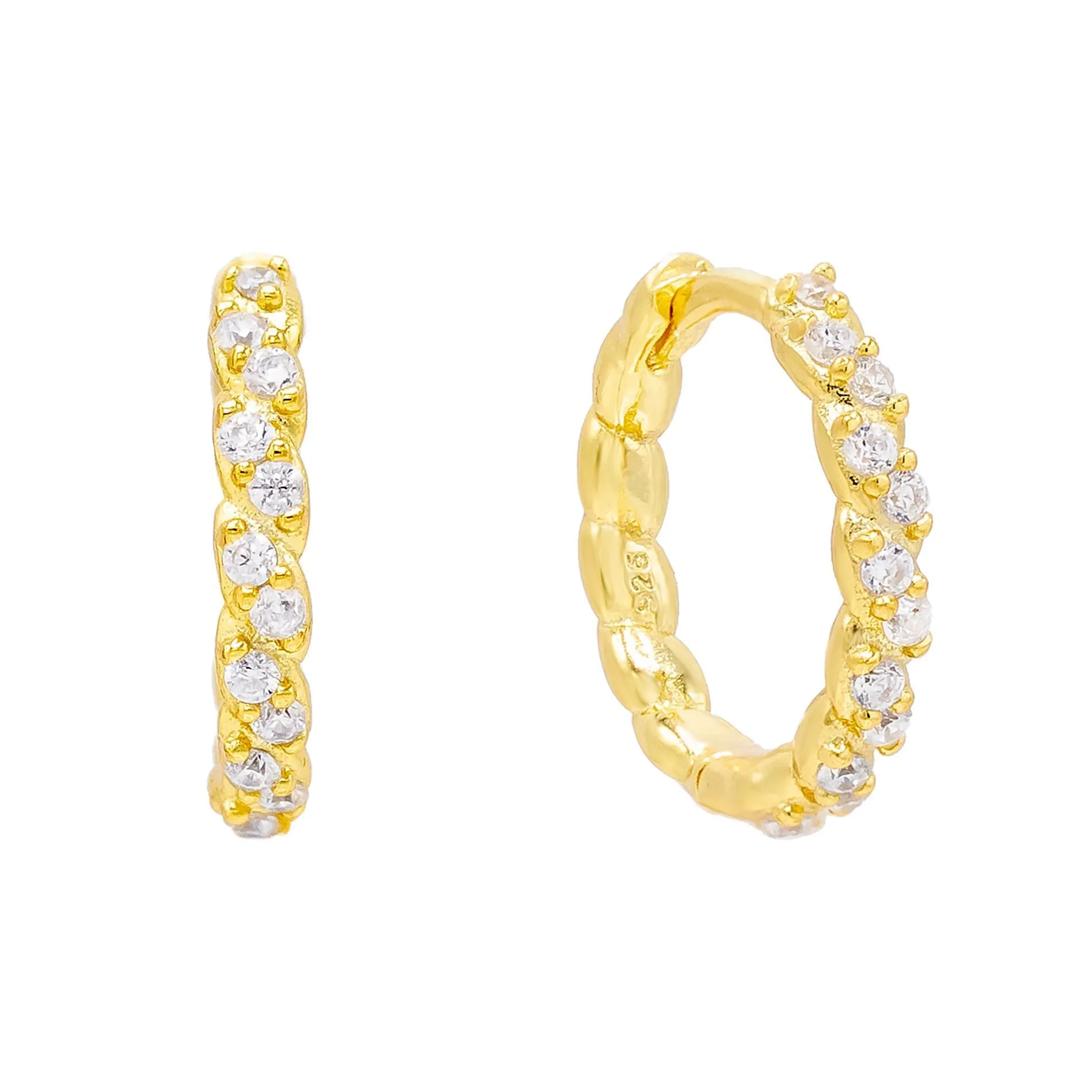 CZ Rope Huggie Earring