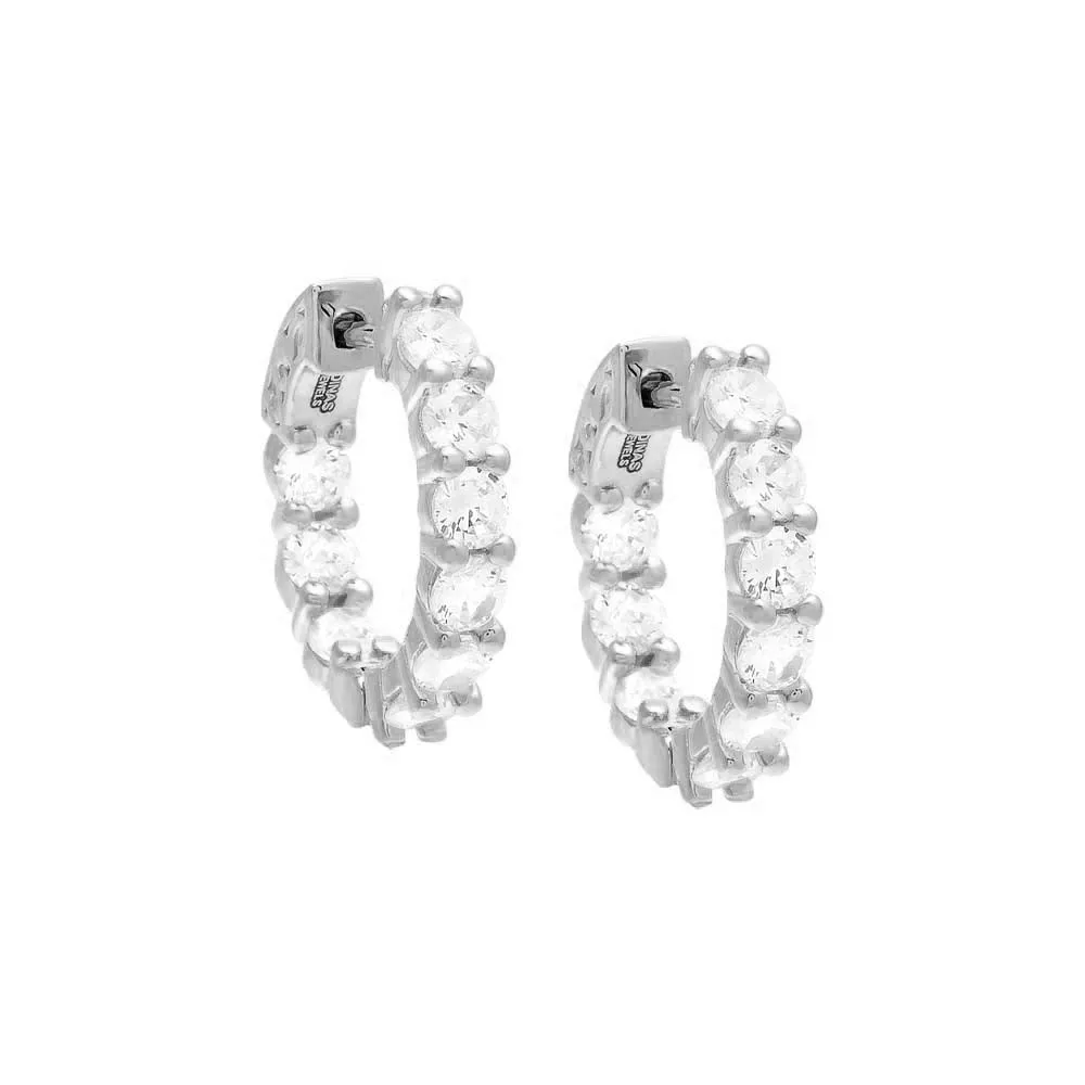 CZ Small Round Hoop Earring