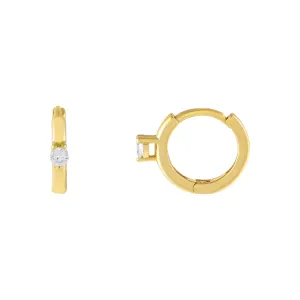 CZ Solitaire Huggie Earring