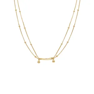 Dangling Beaded Ball Chain Necklace