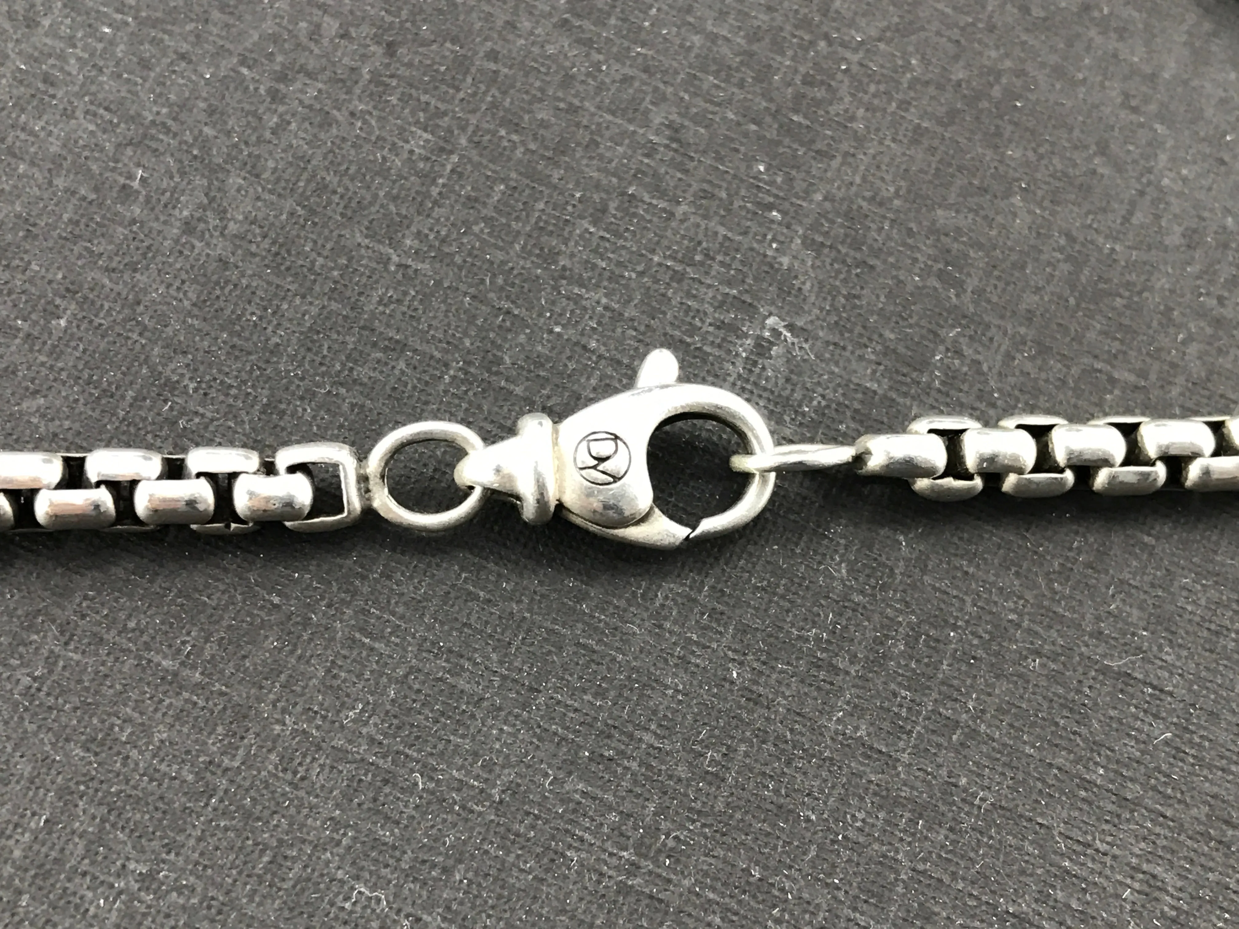 David Yurman Sterling Silver & Sapphire Cable Cross w/ Chain