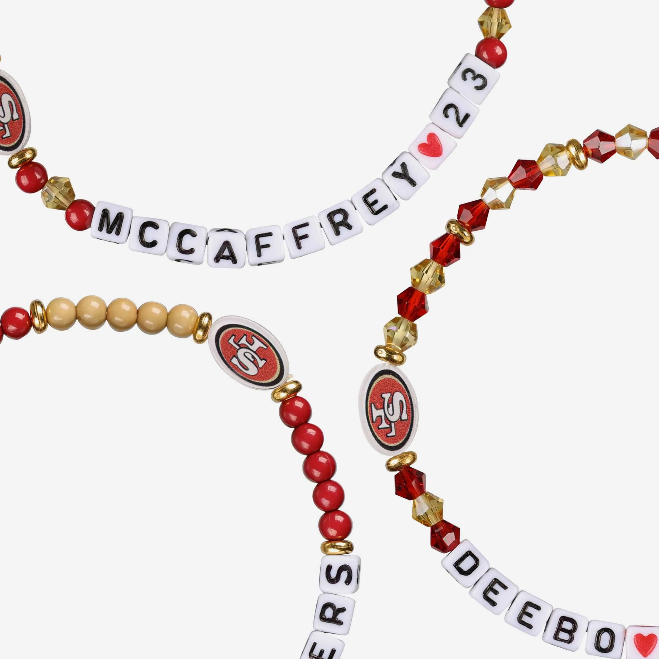 Deebo Samuel & Christian McCaffrey San Francisco 49ers 3 Pack Player Friendship Bracelet