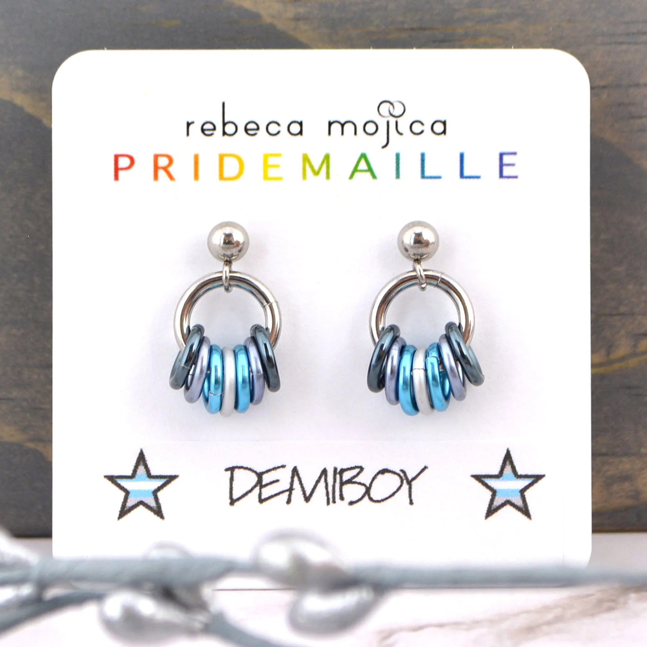 Demiboy Pride - Tiny Flag Earring Studs