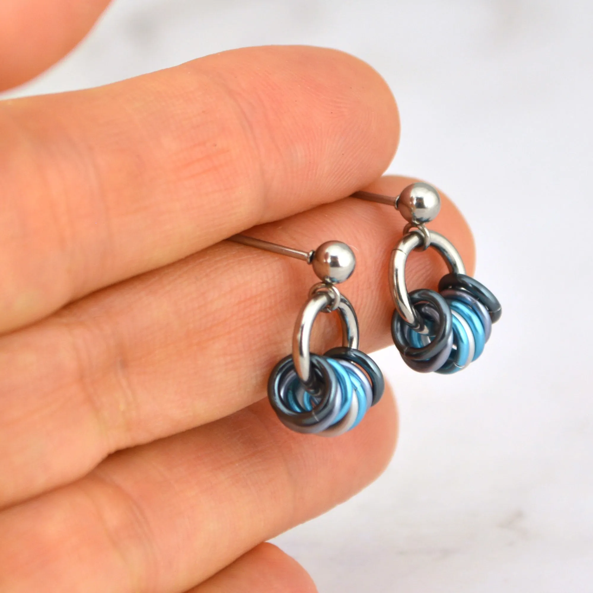 Demiboy Pride - Tiny Flag Earring Studs