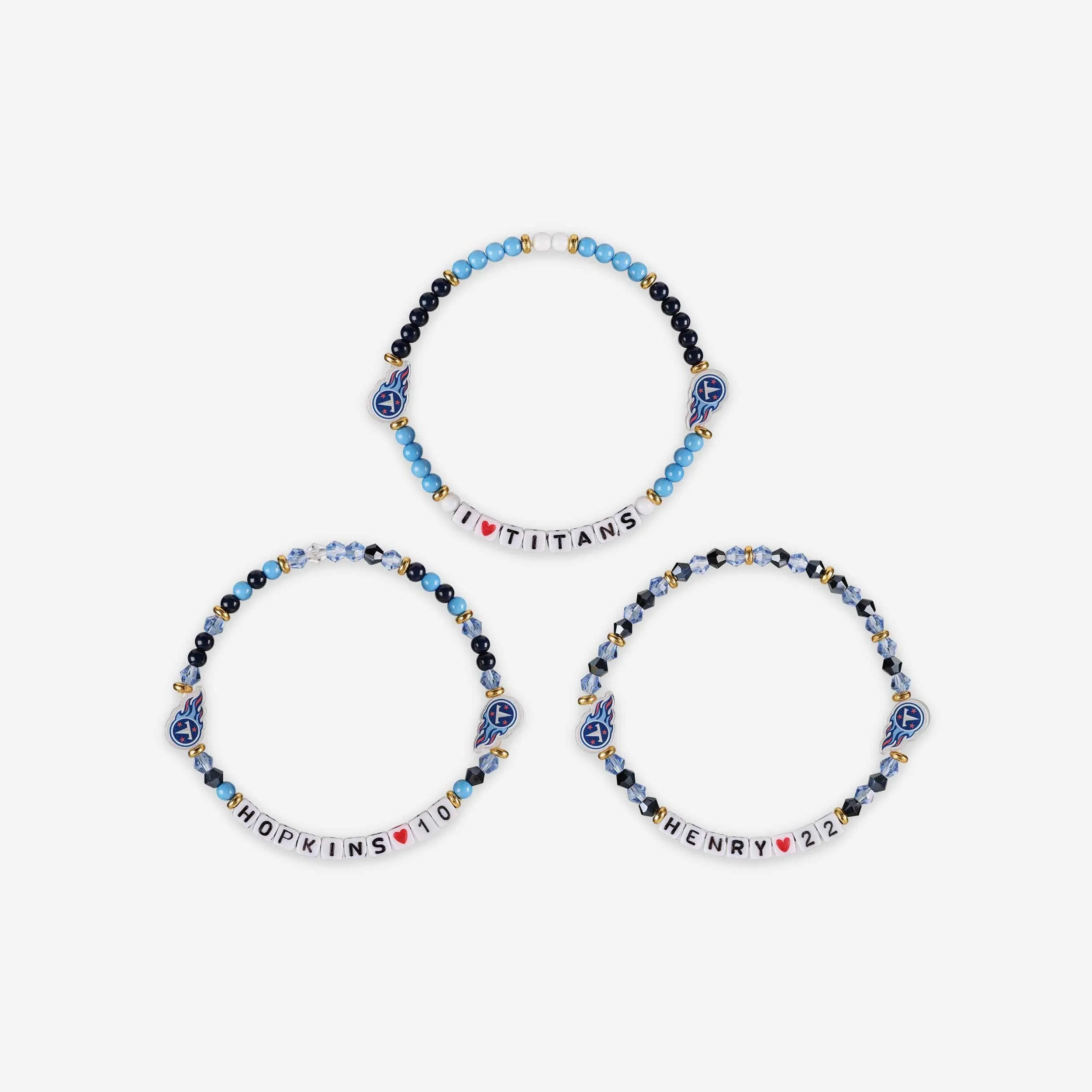 Derrick Henry & DeAndre Hopkins Tennessee Titans 3 Pack Player Friendship Bracelet