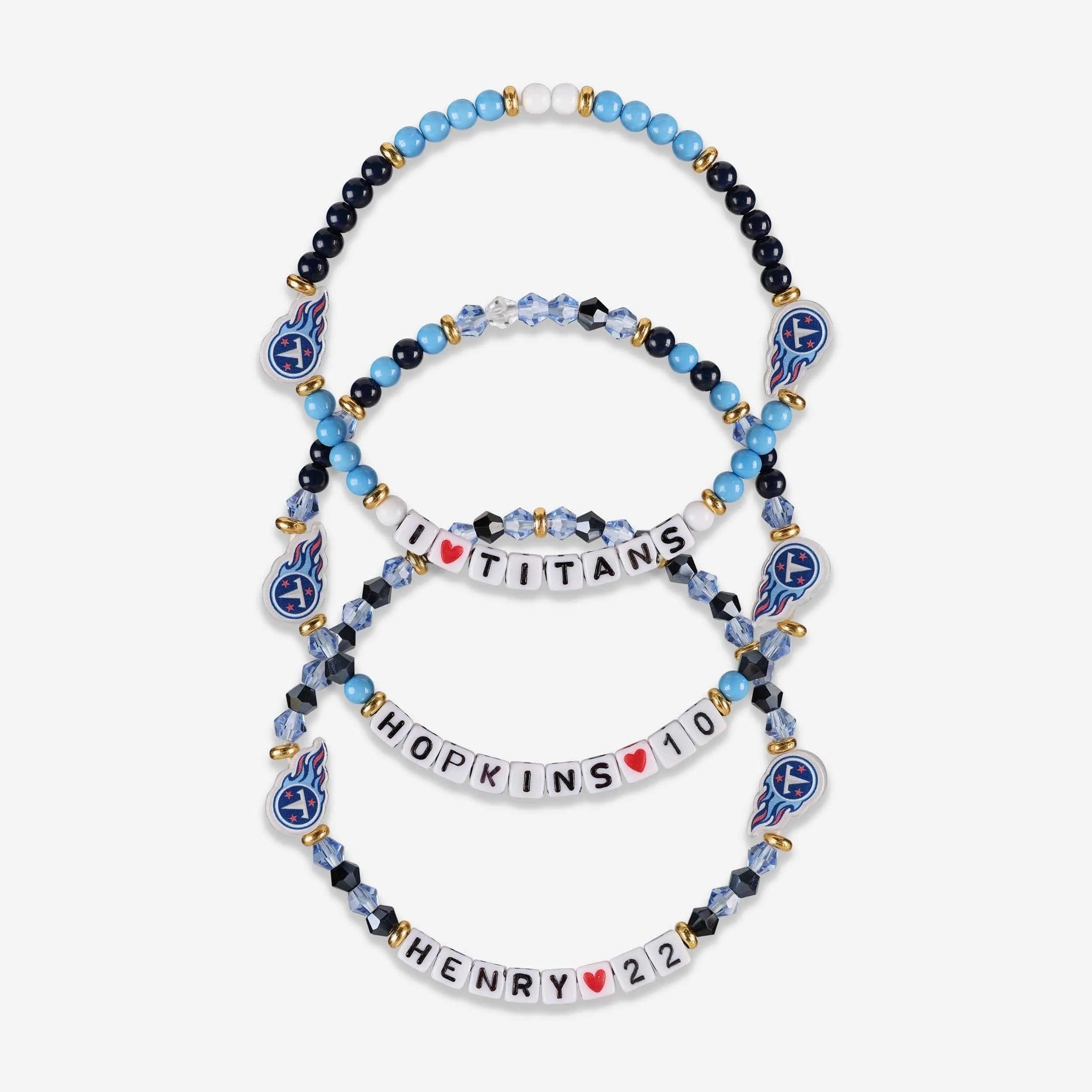 Derrick Henry & DeAndre Hopkins Tennessee Titans 3 Pack Player Friendship Bracelet