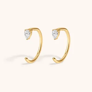 Dewdrop Huggie Earrings in Titanium