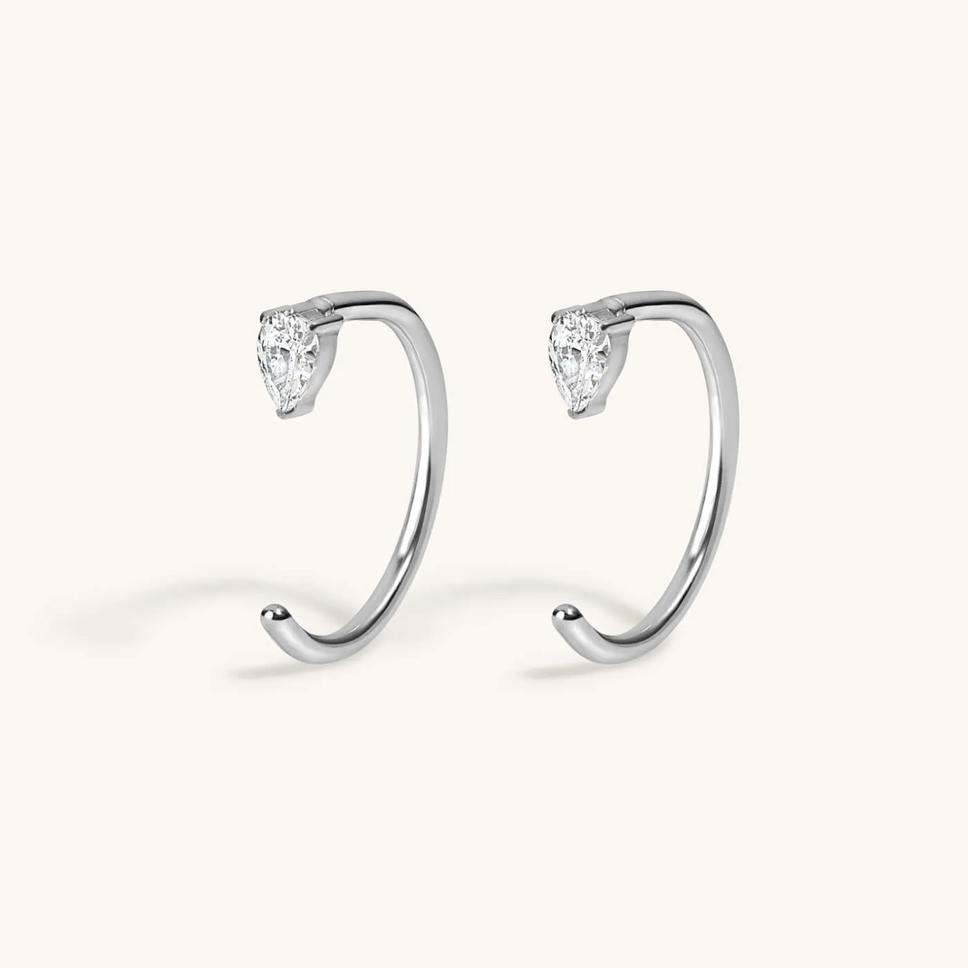 Dewdrop Huggie Earrings in Titanium