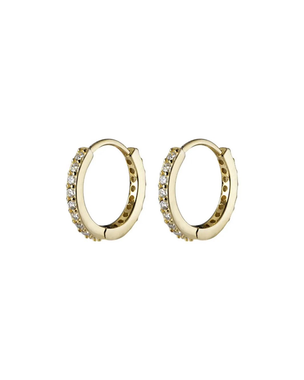 Diamante Round Huggie Hoop Earrings