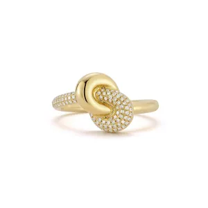 Diamond and Gold Jumbo Love Knot Ring