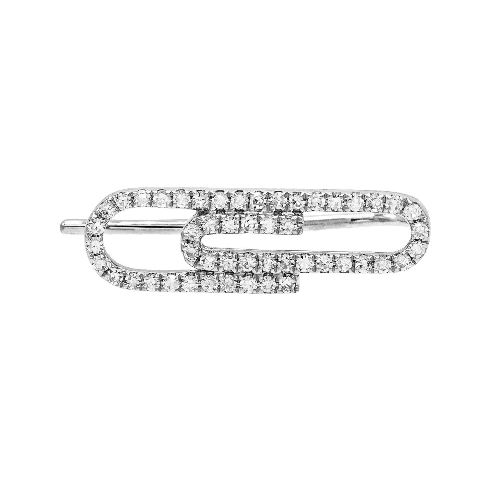 Diamond Clip Ear Climber 14K