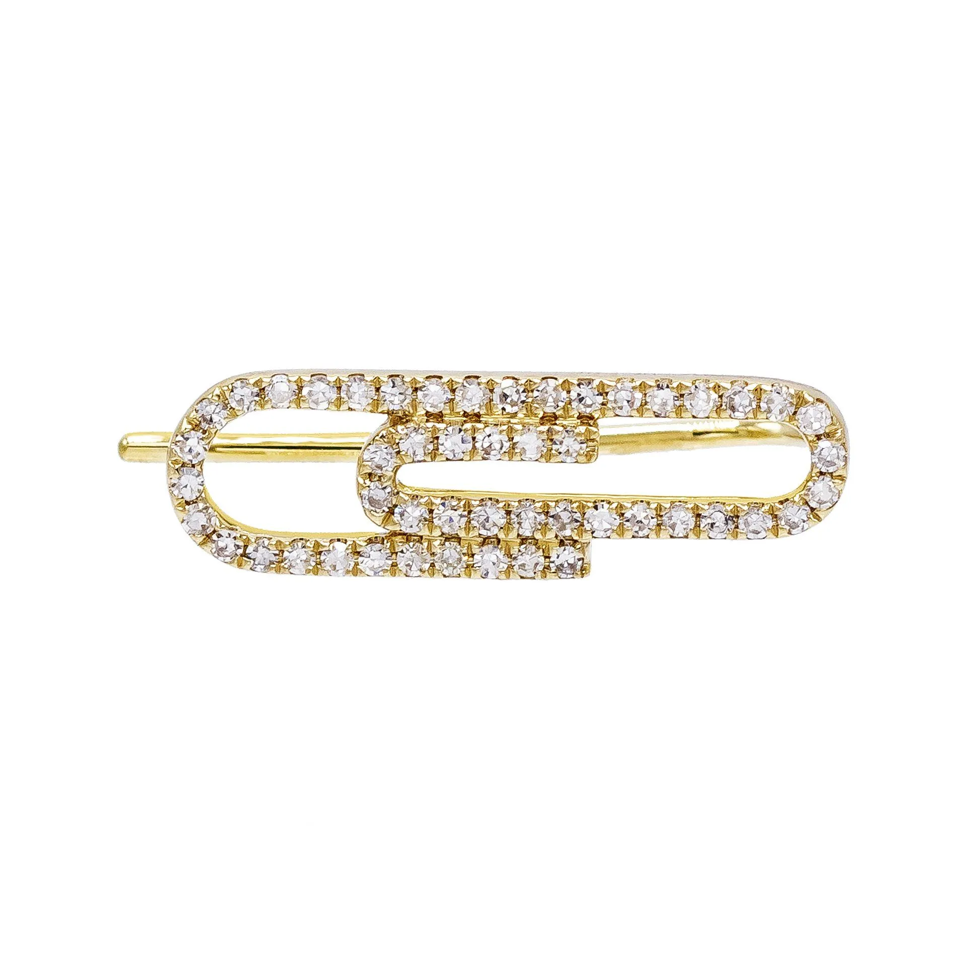 Diamond Clip Ear Climber 14K