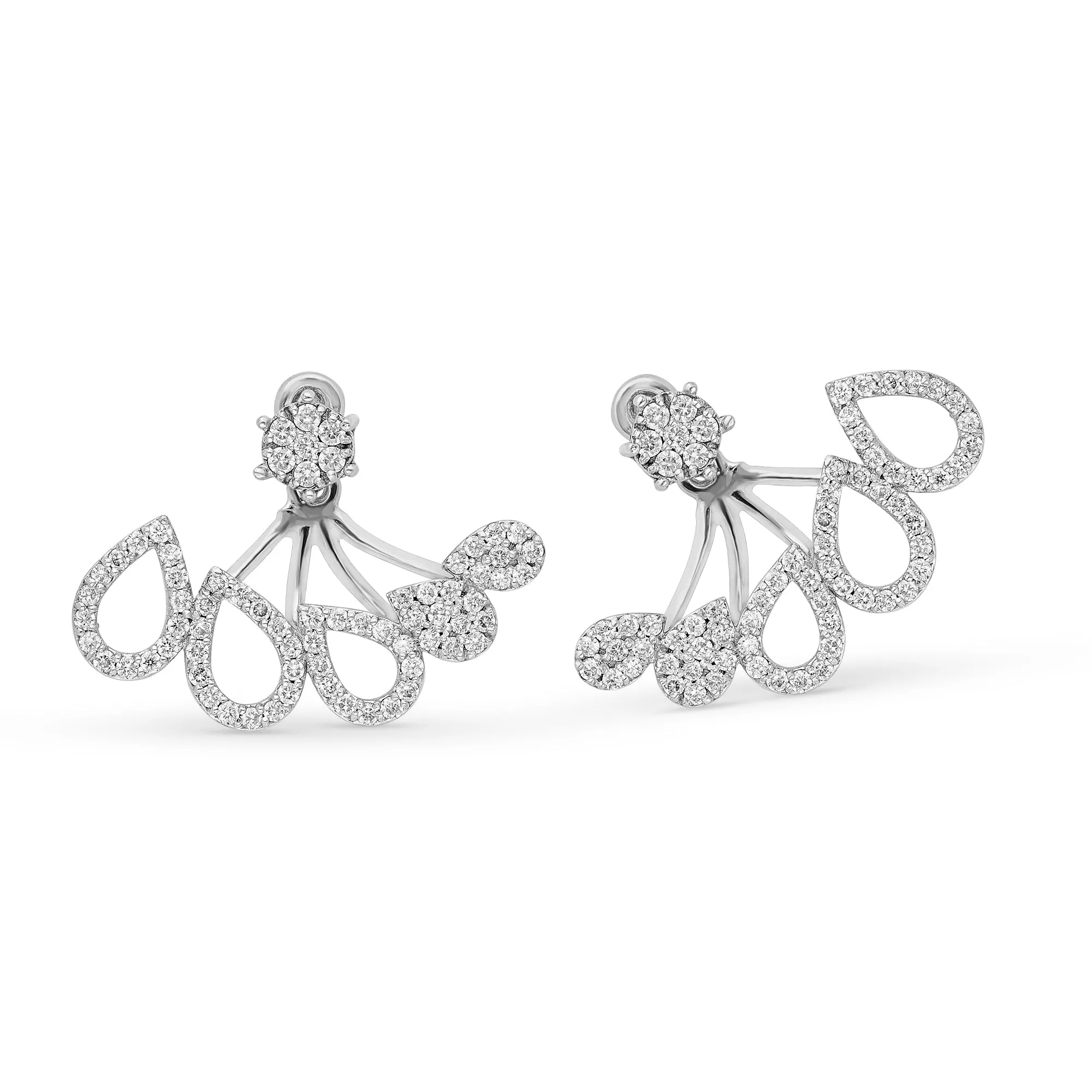 Diamond Drop Jacket Earrings - 0.7 Carat