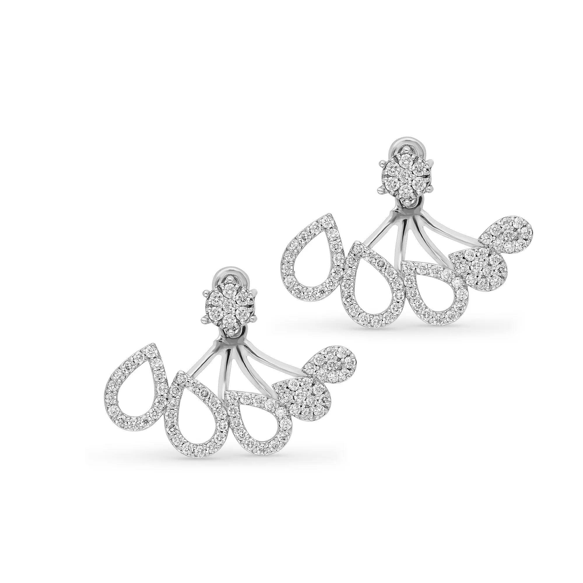 Diamond Drop Jacket Earrings - 0.7 Carat
