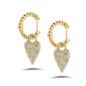 Diamond Heart Eternity Huggie Hoops