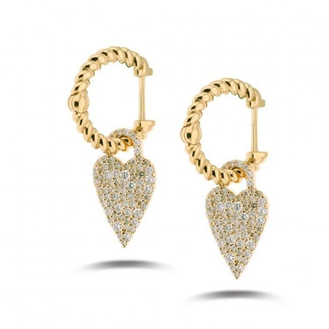 Diamond Heart Eternity Huggie Hoops