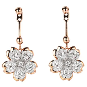 Diamond Sakura Flower Ear Jacket in Two Tone Gold