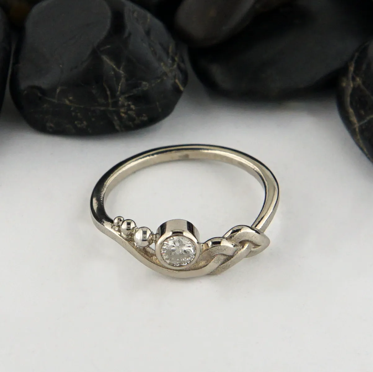 Diamond Whimsical Knot Ring
