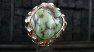 Dian Malouf Large Turqoise Cocktail Ring in 14K Gold and Sterling Silver