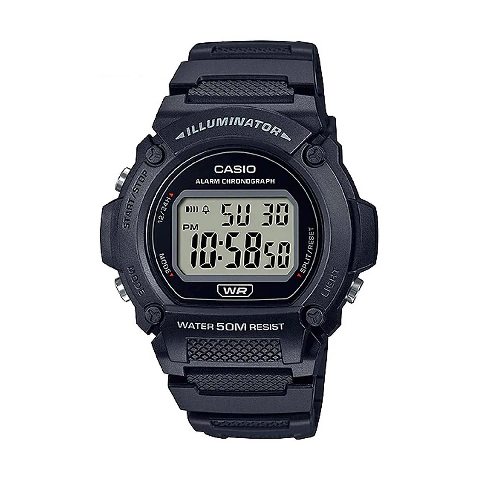 Digital Round Sport Watch - Black