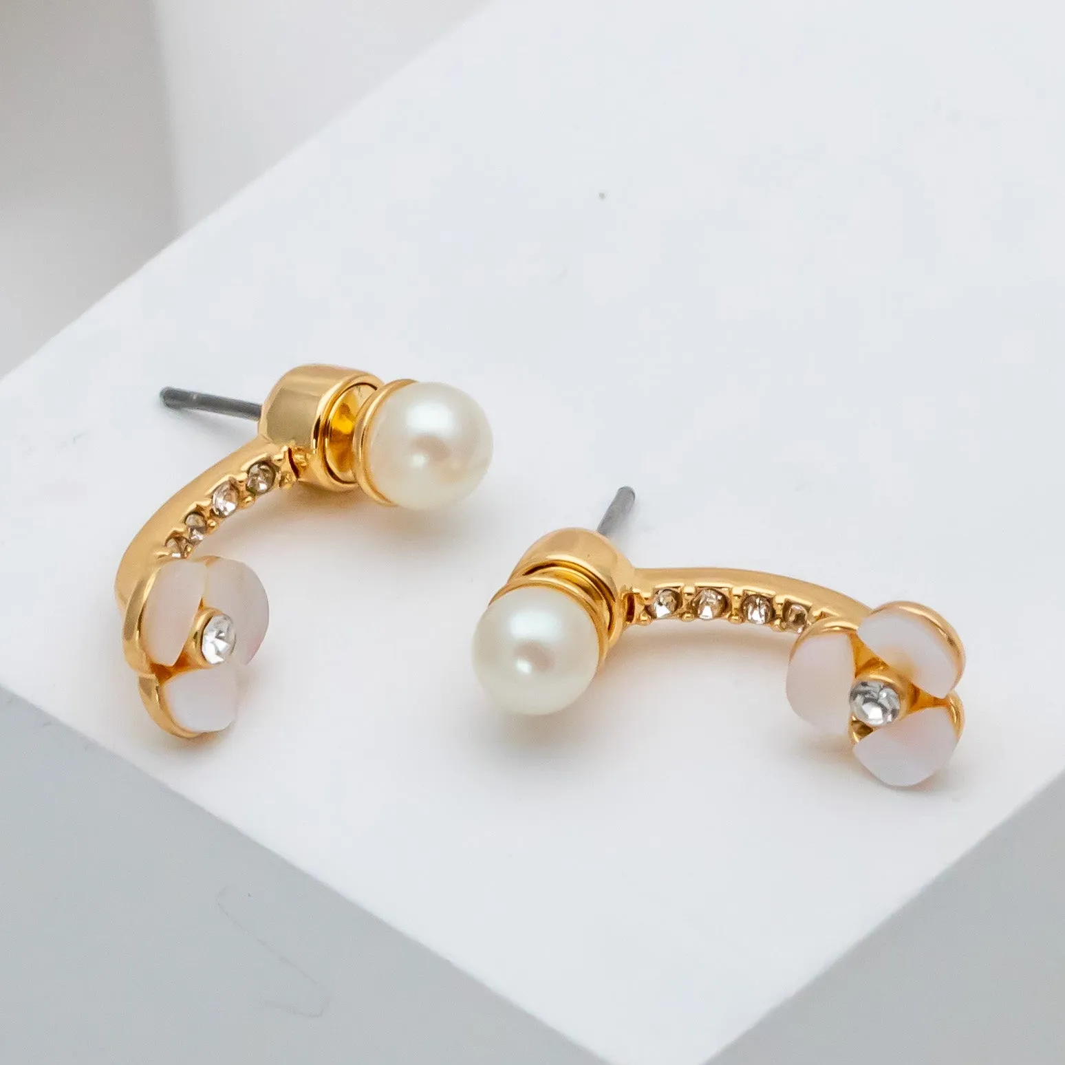 Disco Pansy Ear Jacket Earrings