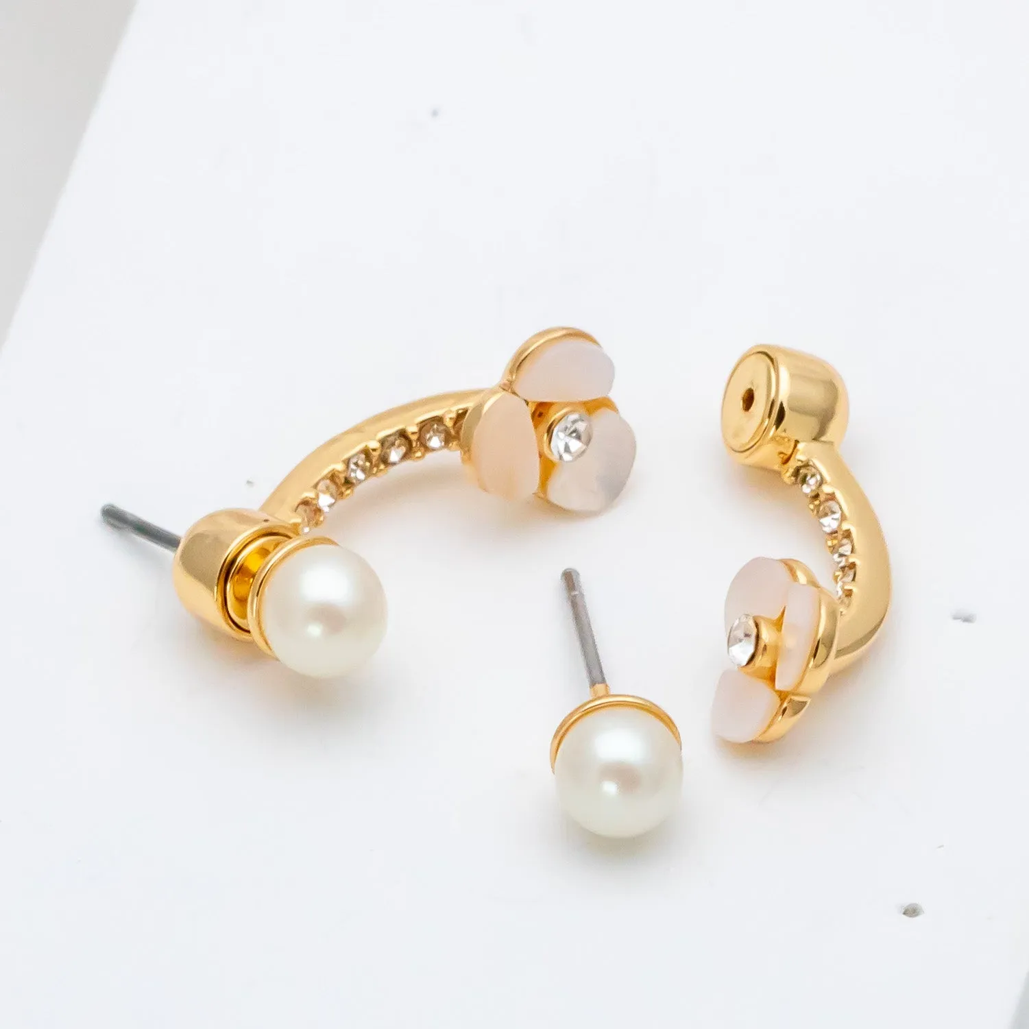 Disco Pansy Ear Jacket Earrings