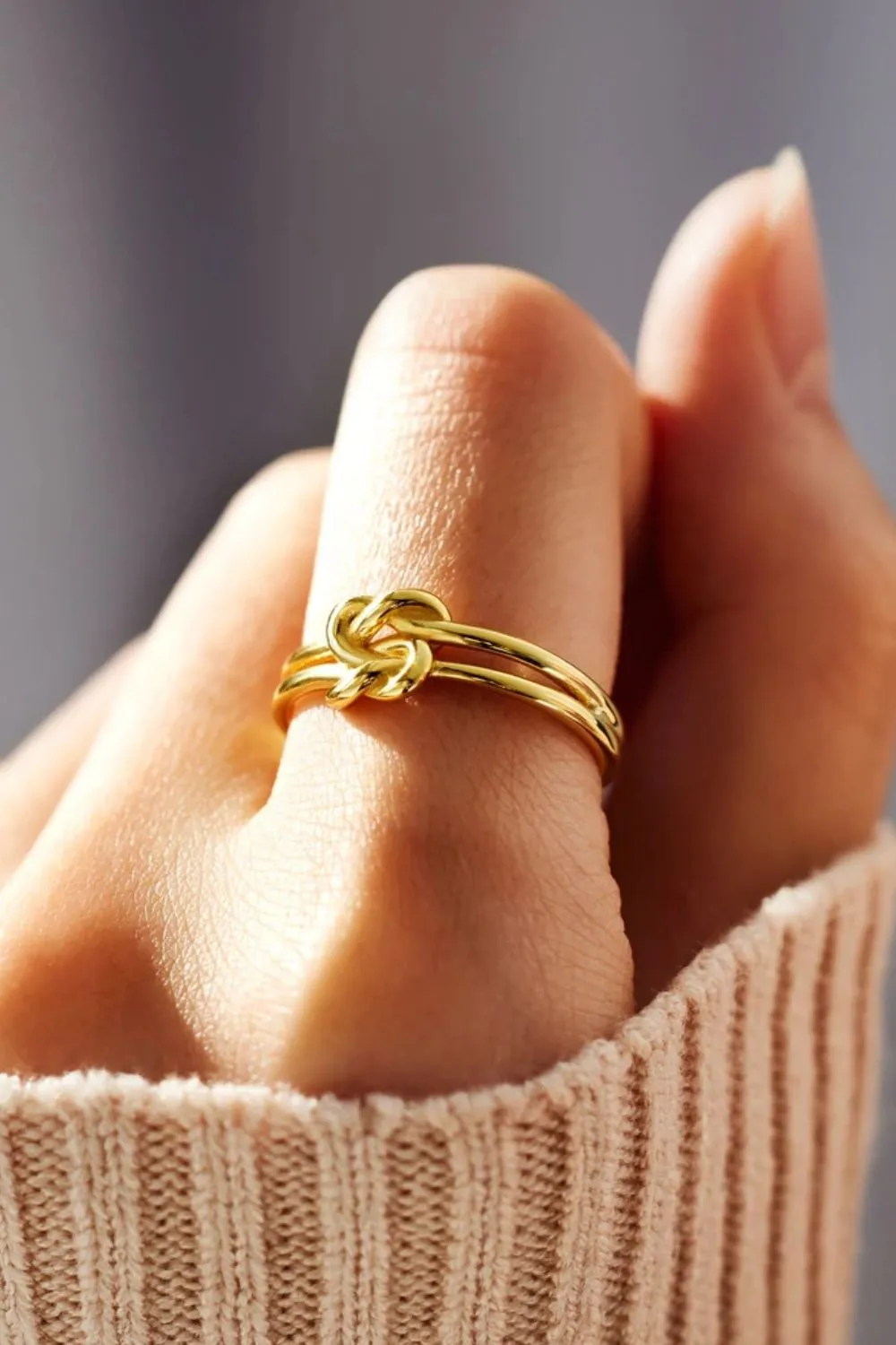 Double Band Square Knot Forever Ring