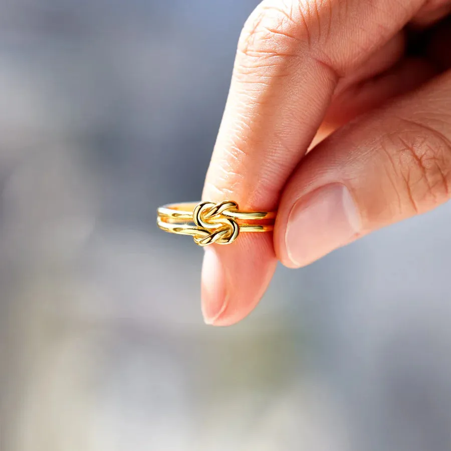 Double Band Square Knot Forever Ring
