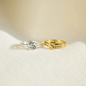 Double Band Square Knot Forever Ring