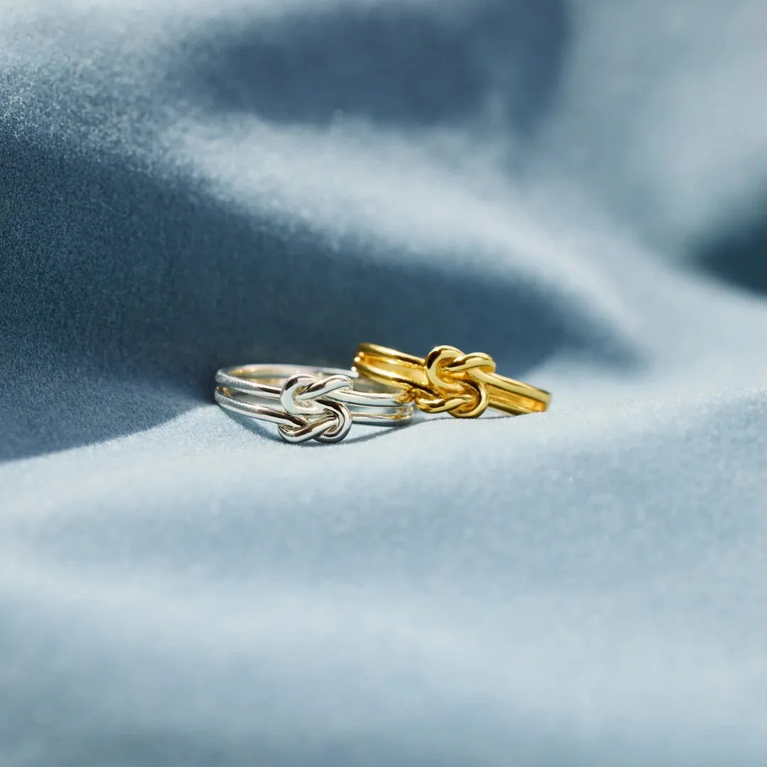 Double Band Square Knot Forever Ring