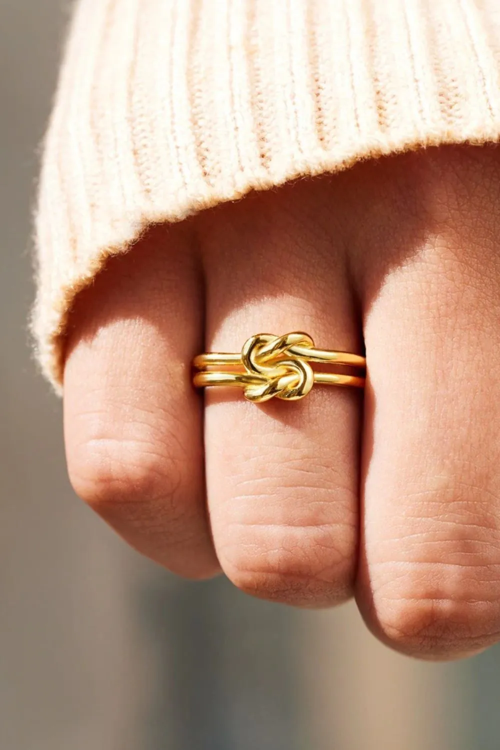Double Band Square Knot Forever Ring