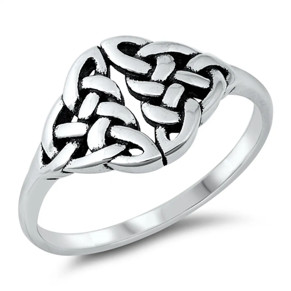 Double Celtic Trinity Ring Fashion Ring New .925 Sterling Silver Band Sizes 4-10
