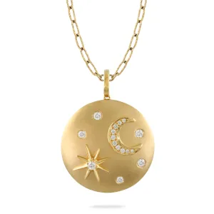 Doves Diamond Moon & Star Pendant