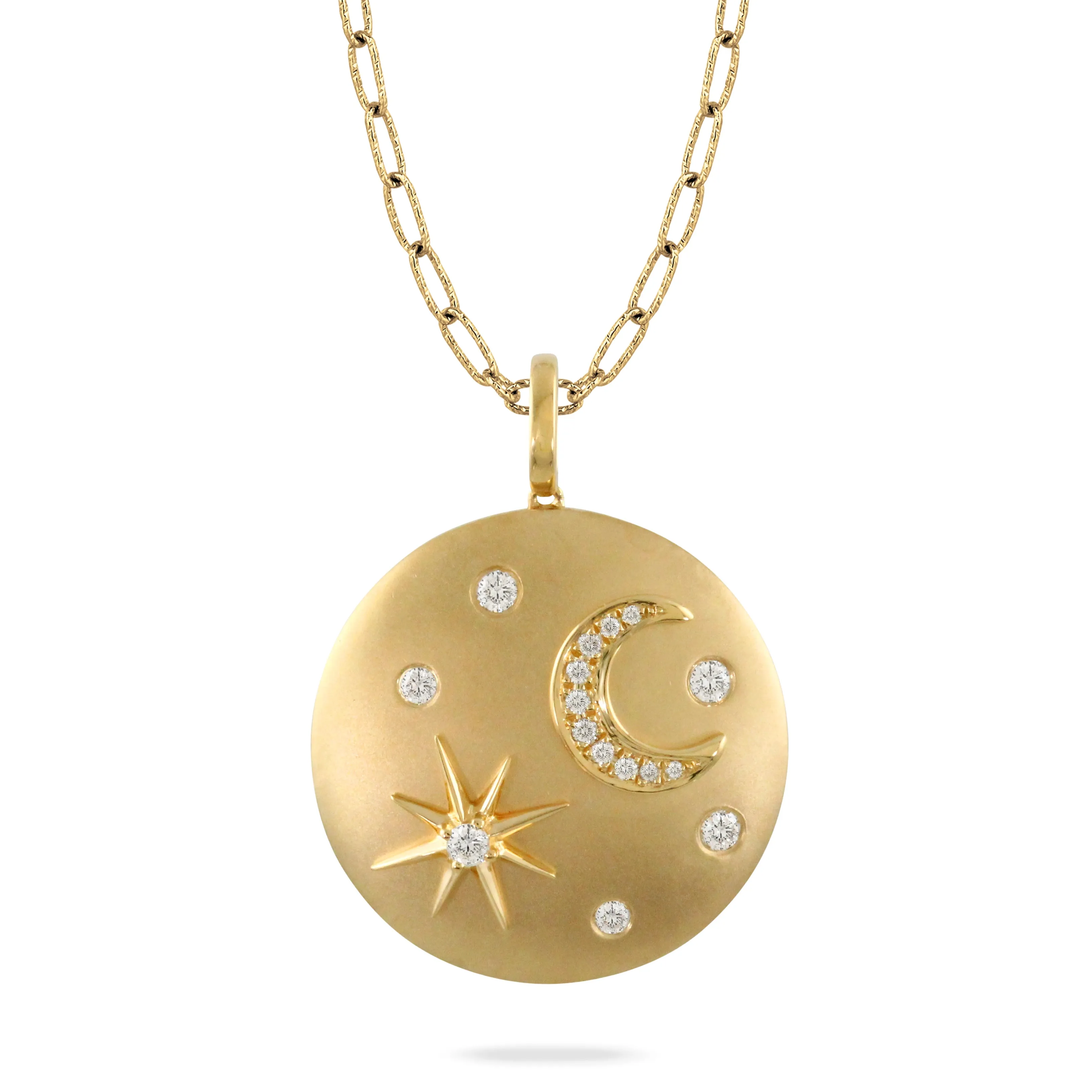 Doves Diamond Moon & Star Pendant