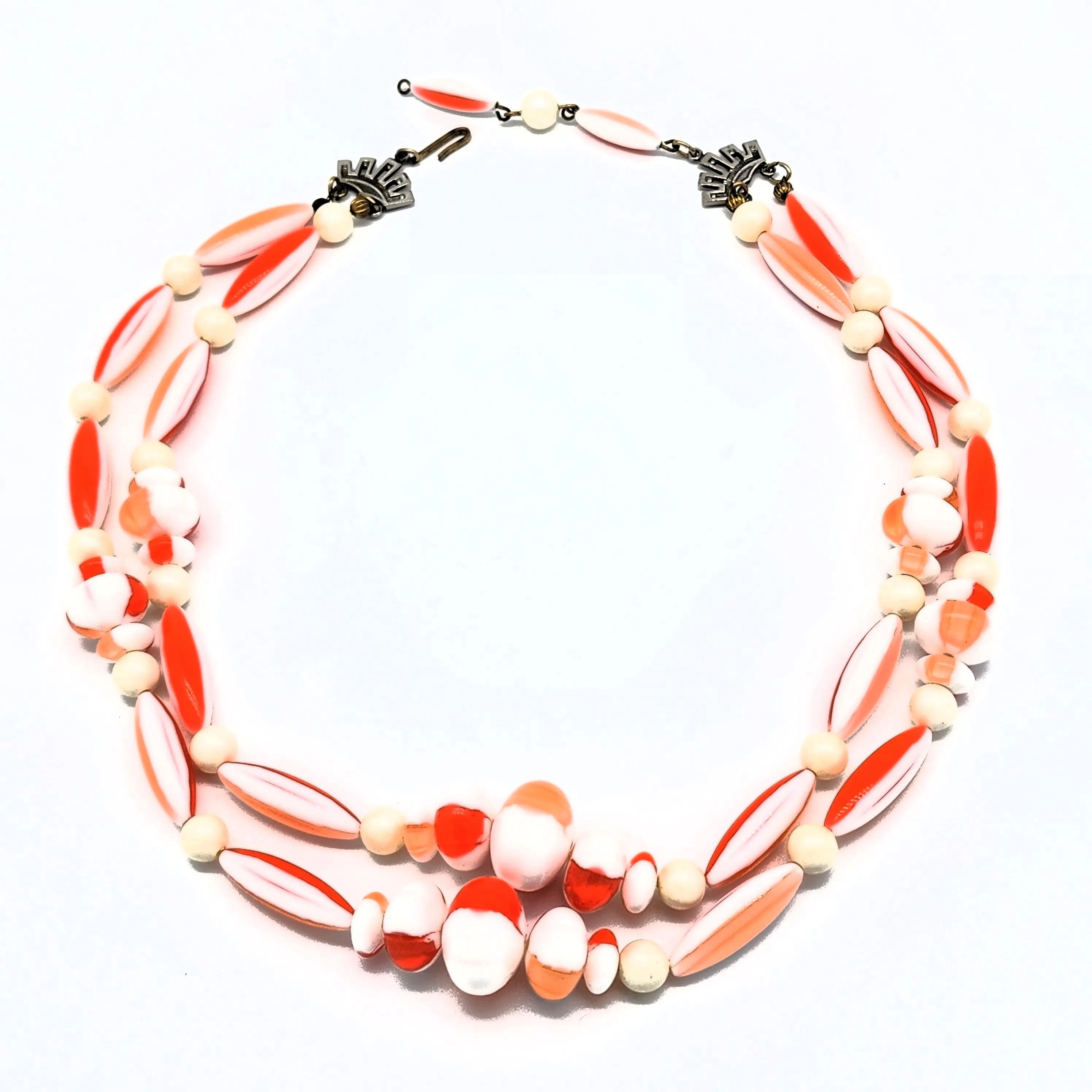 Dreamsicle Vintage Beaded Necklace