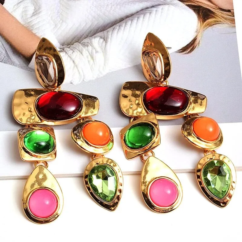 Dropping Gems Earrings