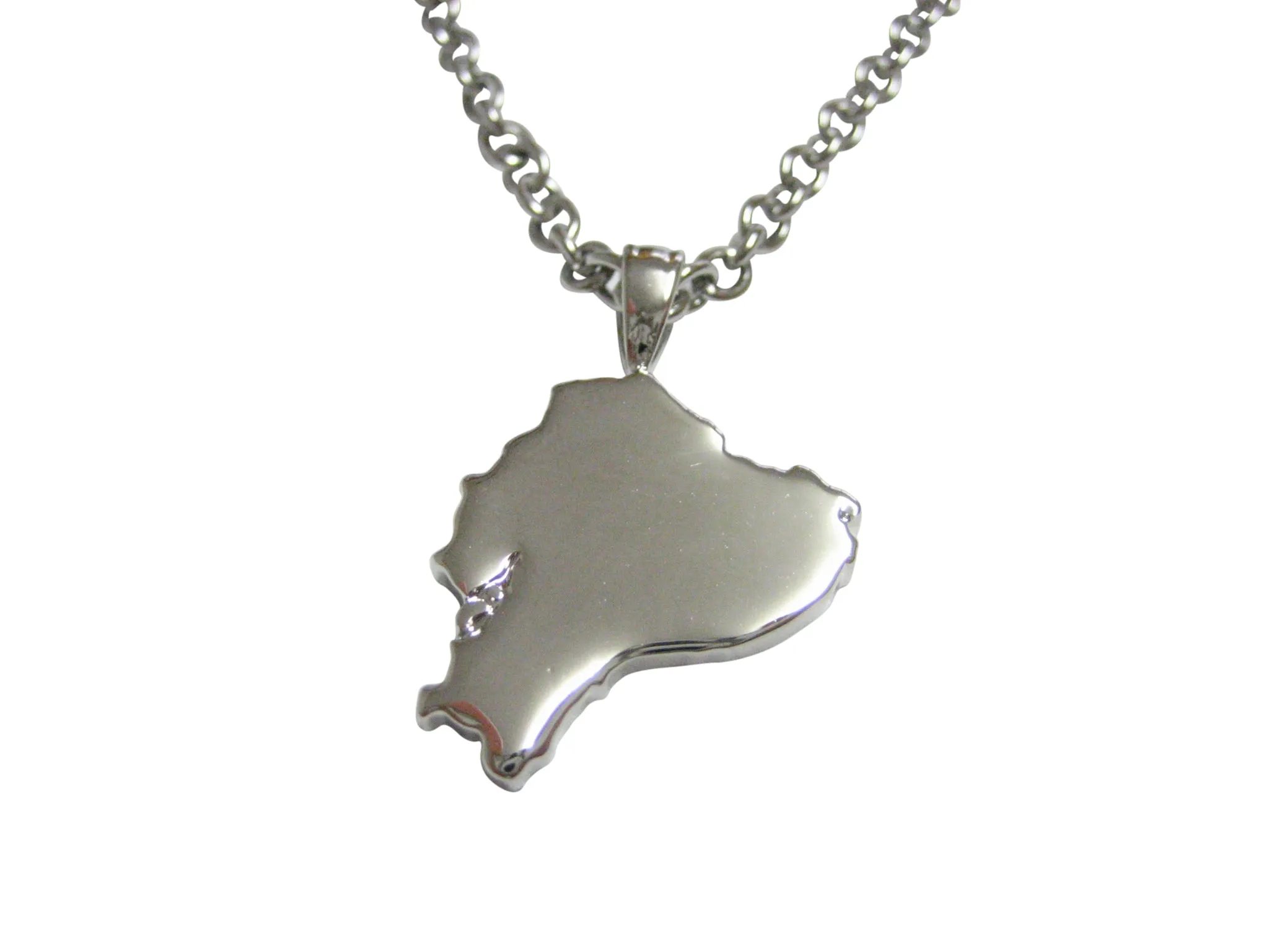 Ecuador Map Shape Pendant Necklace