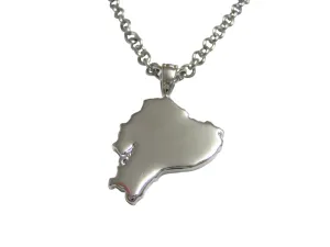 Ecuador Map Shape Pendant Necklace