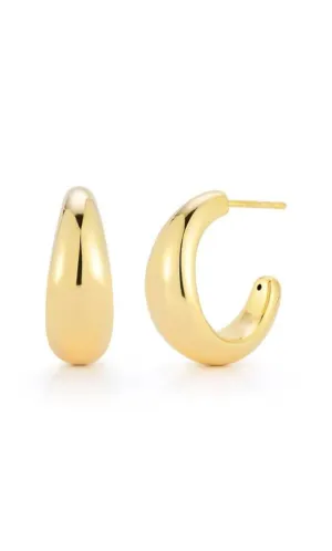 EF Collection Gold Jumbo Dome Hoop Earring