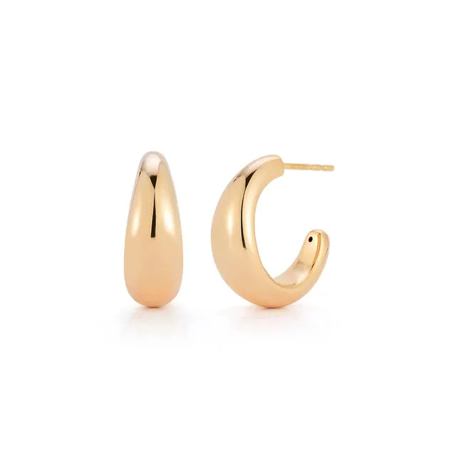 EF Collection Gold Jumbo Dome Hoop Earring