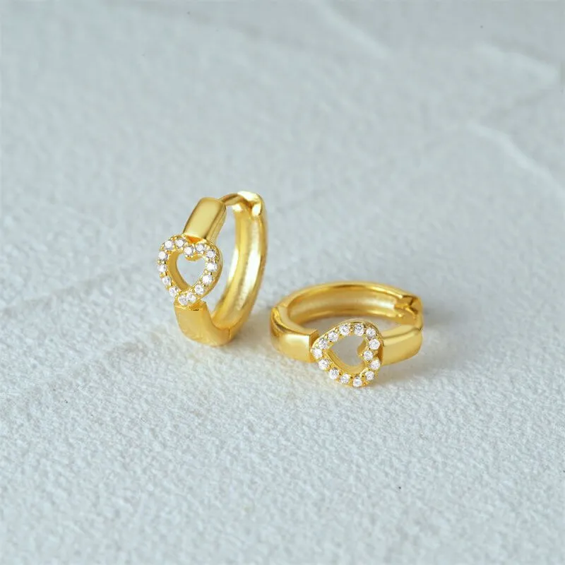 Eternal Love Heart Hoop Earrings Silver