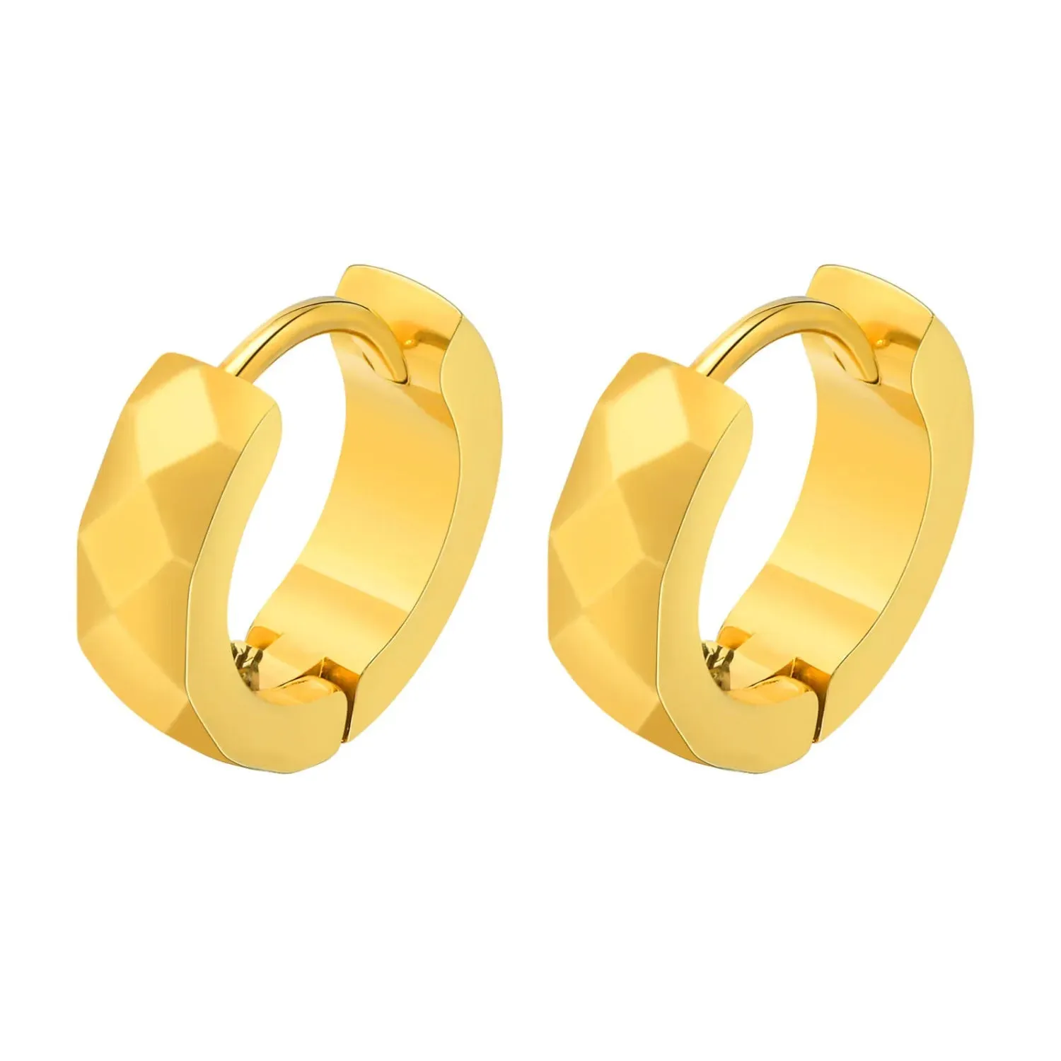 Faceted Huggie Earrings